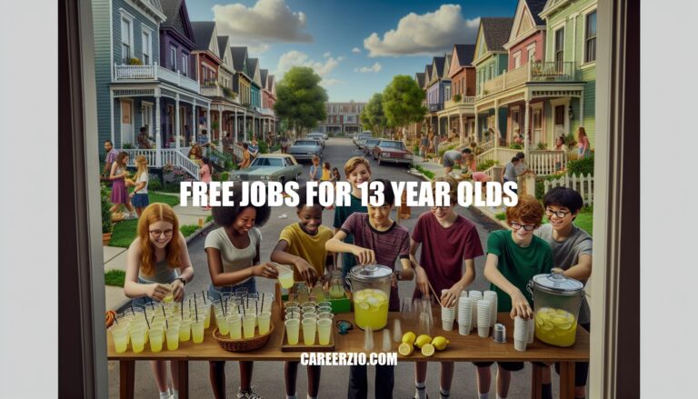 Free Jobs for 13 Year Olds: A Guide to Work Opportunities